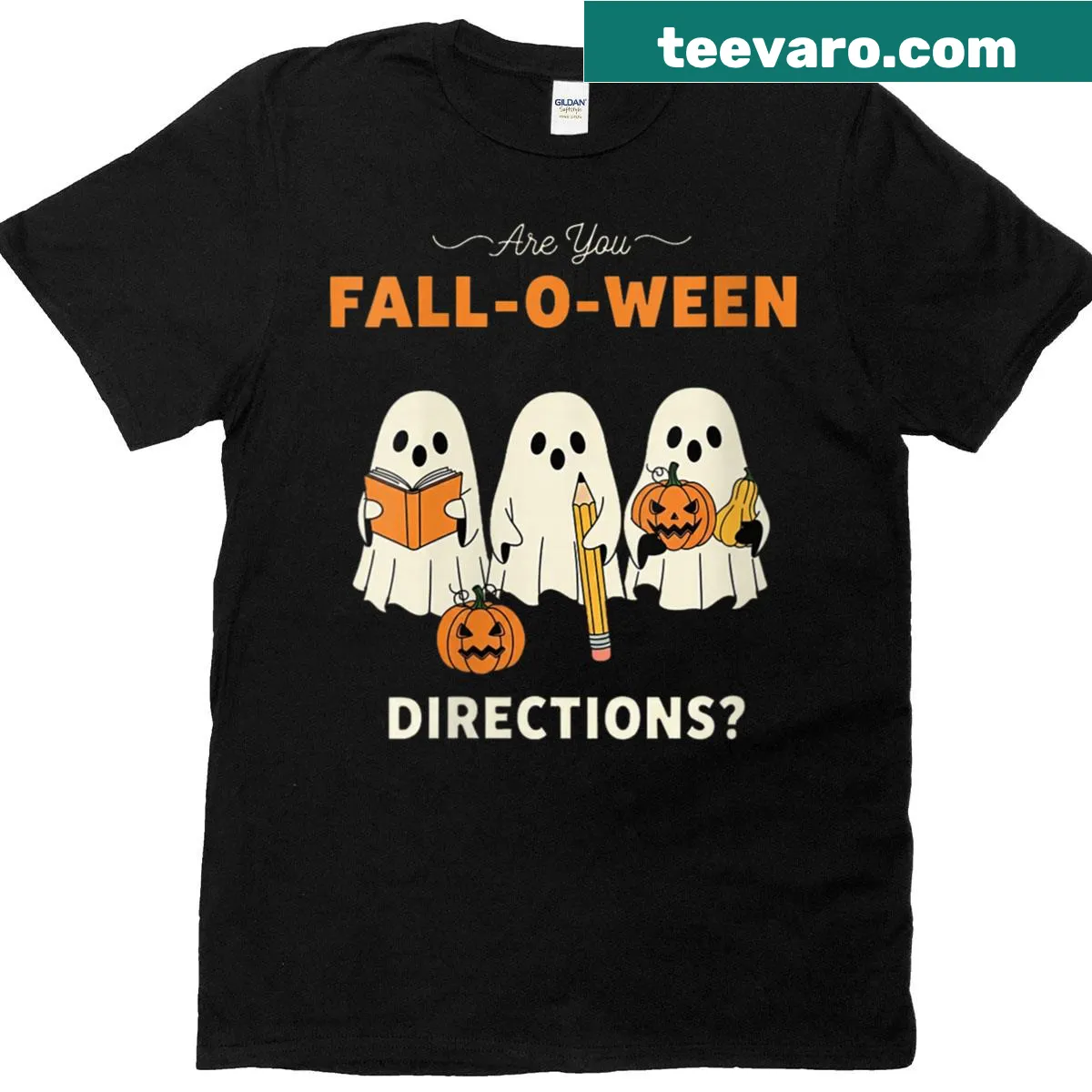 Halloween teacher t-shirt with a ghost design and clever pun — on a men's t-shirt