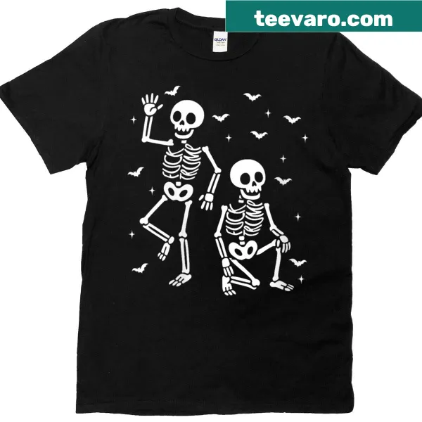 Funny Halloween t-shirt featuring a skeleton design and humorous text.