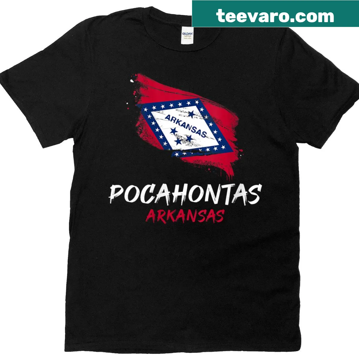 T-shirt with 'I Love Pocahontas Arkansas' for travel enthusiasts — on a men's t-shirt