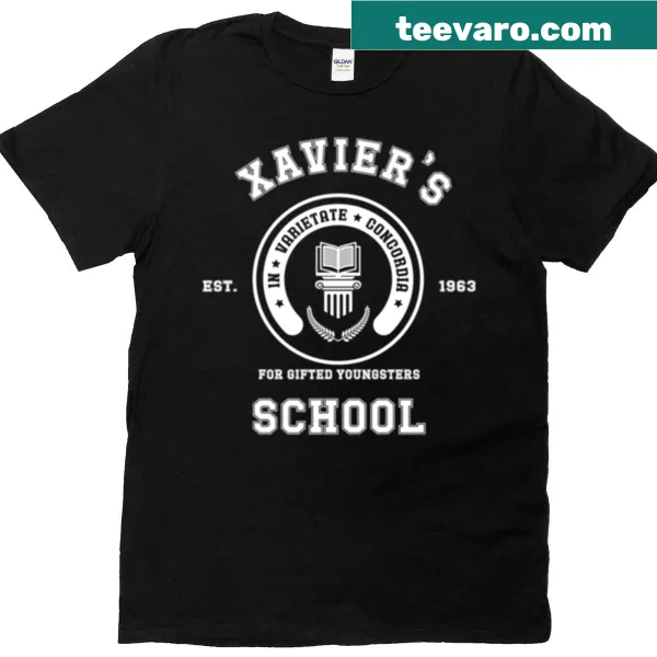 Distressed T-shirt featuring the logo of Xavier's School