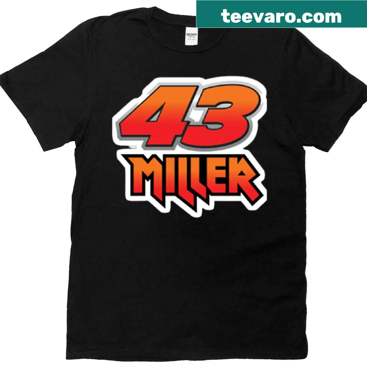 Jack Miller's number 43 displayed prominently on a t-shirt — on a men's t-shirt