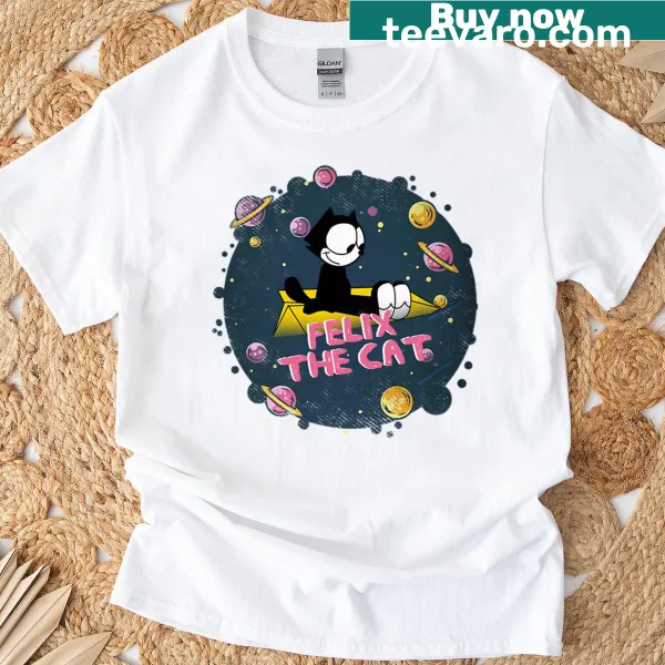 Vintage-style tee featuring graphics inspired by 80s and 90s cat comedies