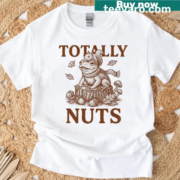 Funny vintage frog graphic on Totally Nuts t-shirt
