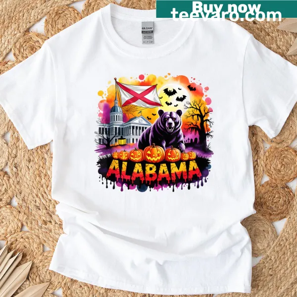 Alabama flag-themed Halloween T-shirt