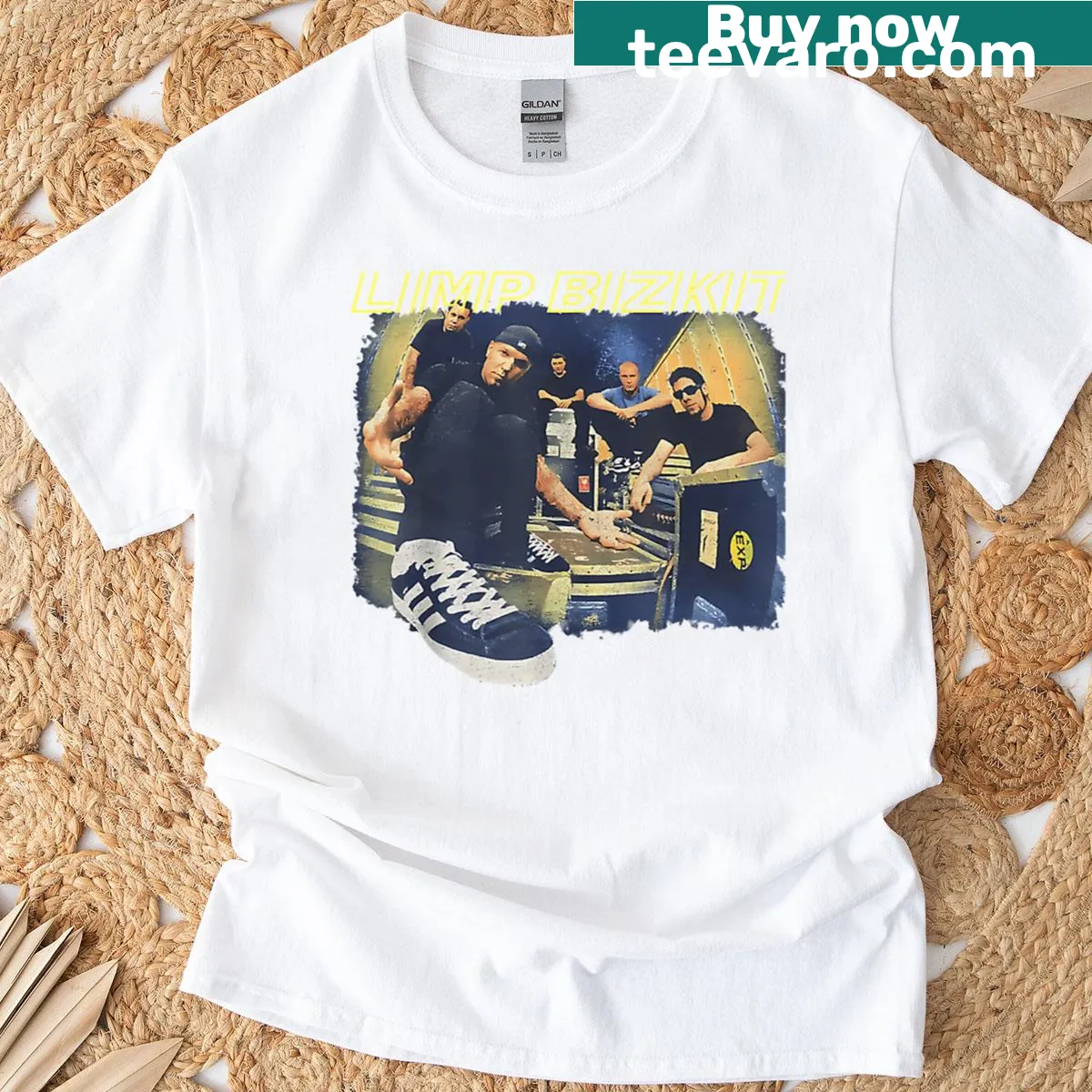 Vintage music album logo shirt for music lovers — on a men's t-shirt