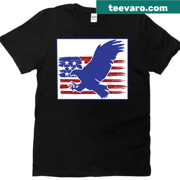 Patriotic T-shirt featuring an eagle design representing the USA.