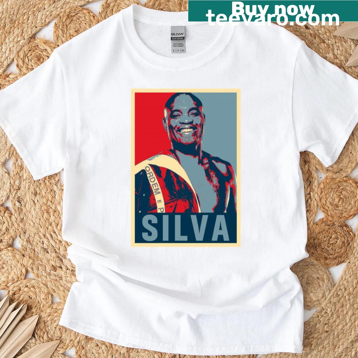 Graphic tribute to MMA legend Anderson Silva on a t-shirt — on a men's t-shirt