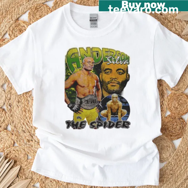 Vintage-style t-shirt featuring Anderson Silva's 'The Spider' graphic.