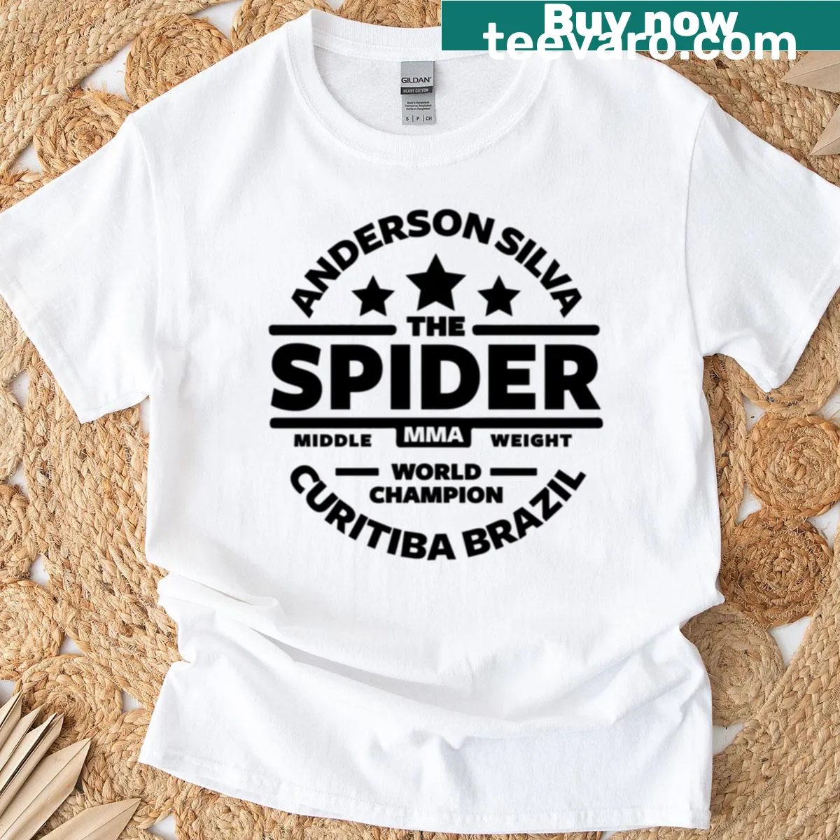 T-shirt honoring Anderson Silva, featuring 'The Spider' design — on a men's t-shirt