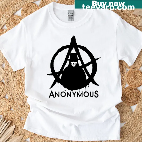Graphic of the iconic Guy Fawkes mask on a casual t-shirt