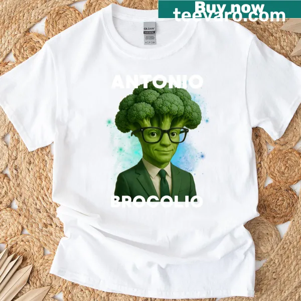 Funny Antonio Brocolio broccoli graphic t-shirt for kids