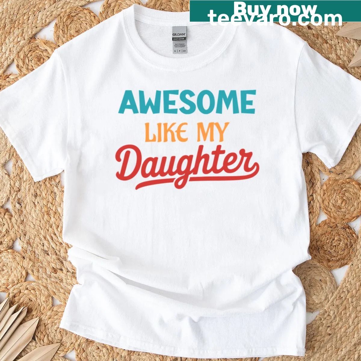 Funny quote t-shirt for proud parents: Awesome Like My Daughter. — on a men's t-shirt
