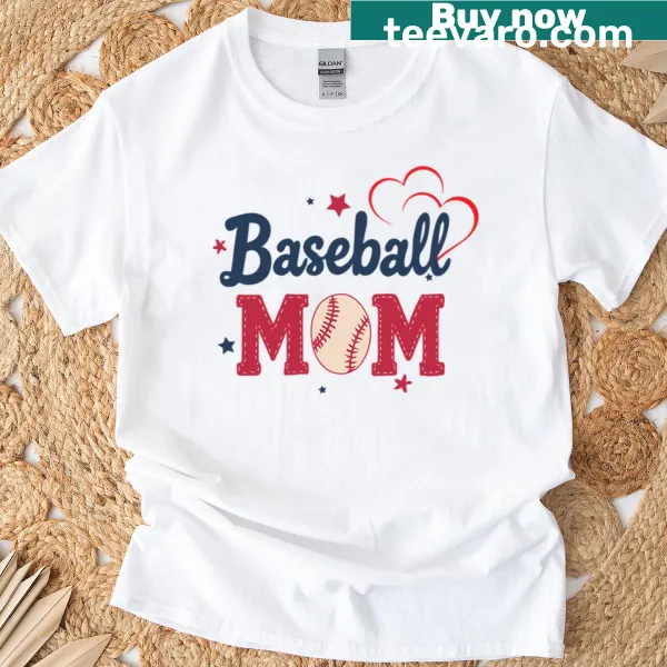 Funny ball mom t-shirt with a heart design and sports elements