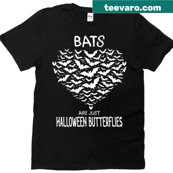 Funny T-shirt with bats and Halloween butterfly phrase
