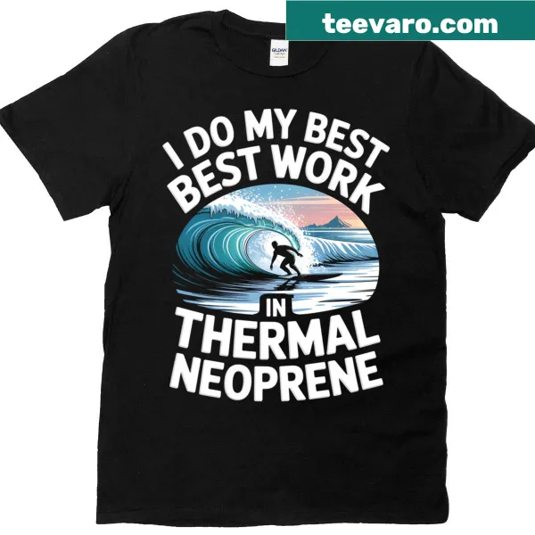 Motivational print T-shirt celebrating winter surfing adventures