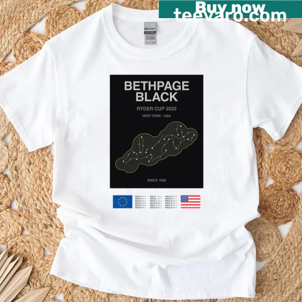 Bethpage Black Ryder Cup t-shirt with retro poster design