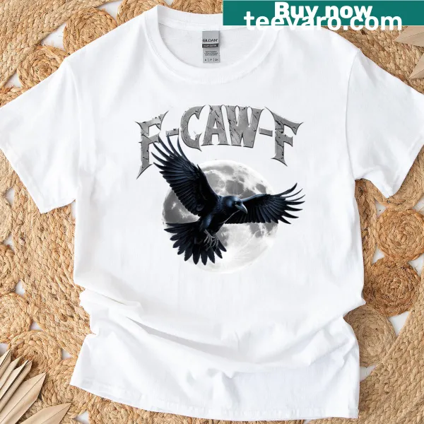 Funny Halloween T-shirt with a crow and moon graphic