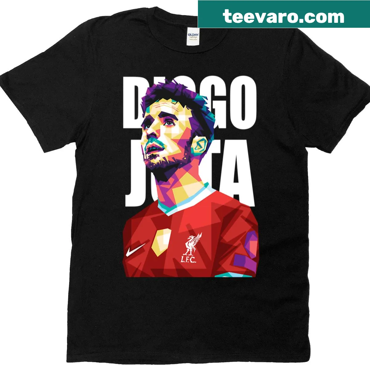 Pop art T-shirt featuring the phrase Blues Jota in bold typography — on a men's t-shirt