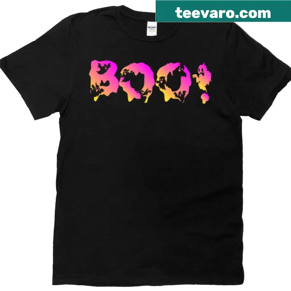 Vintage-inspired pink and yellow graphic t-shirt with playful design