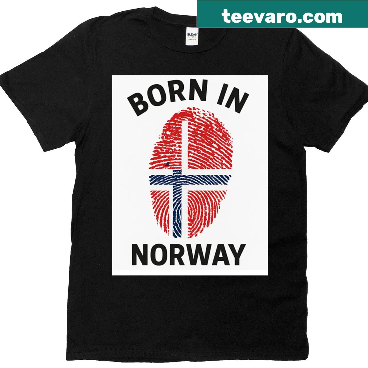 Norwegian pride T-shirt with bold typography for streetwear lovers — on a men's t-shirt