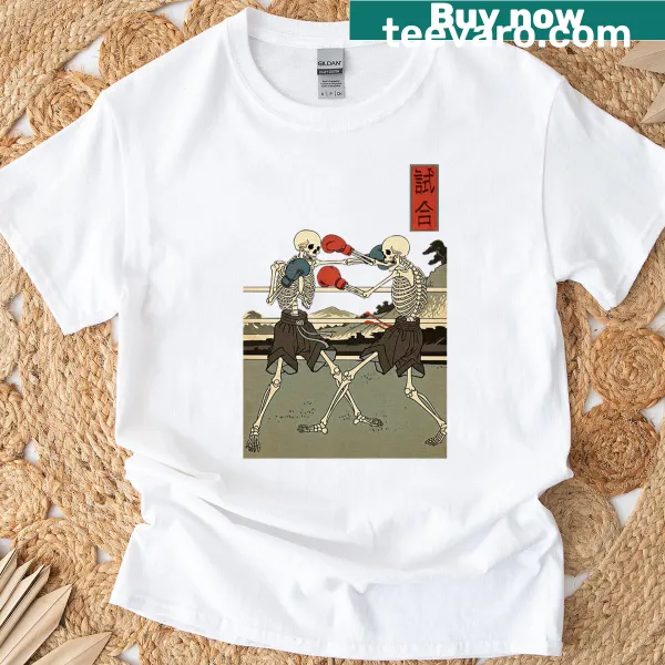 Retro boxing match graphic t-shirt in Japanese style