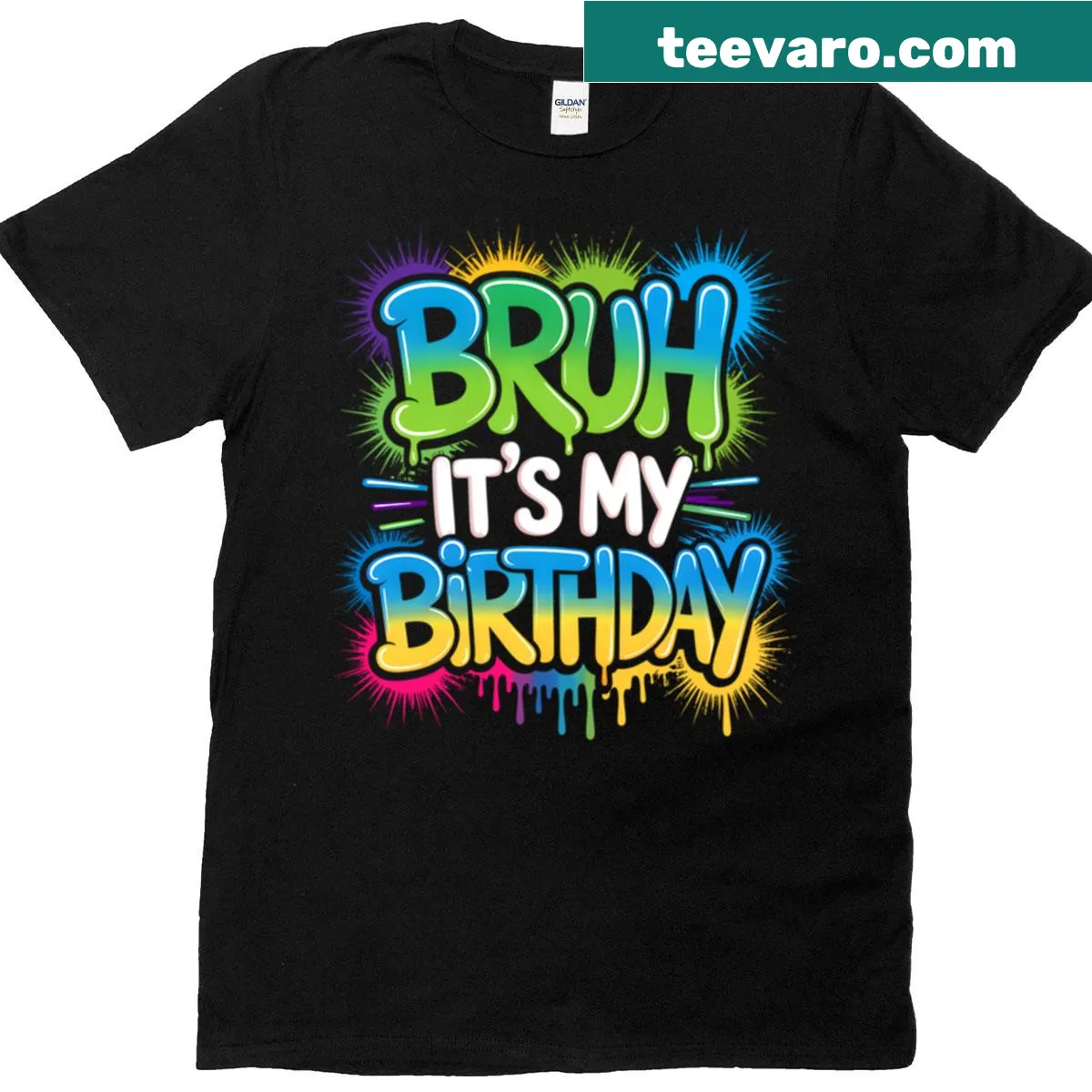 Funny birthday teen t-shirt with humorous text — on a men's t-shirt