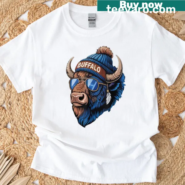 Illustration of buffalo on t-shirt for animal lovers