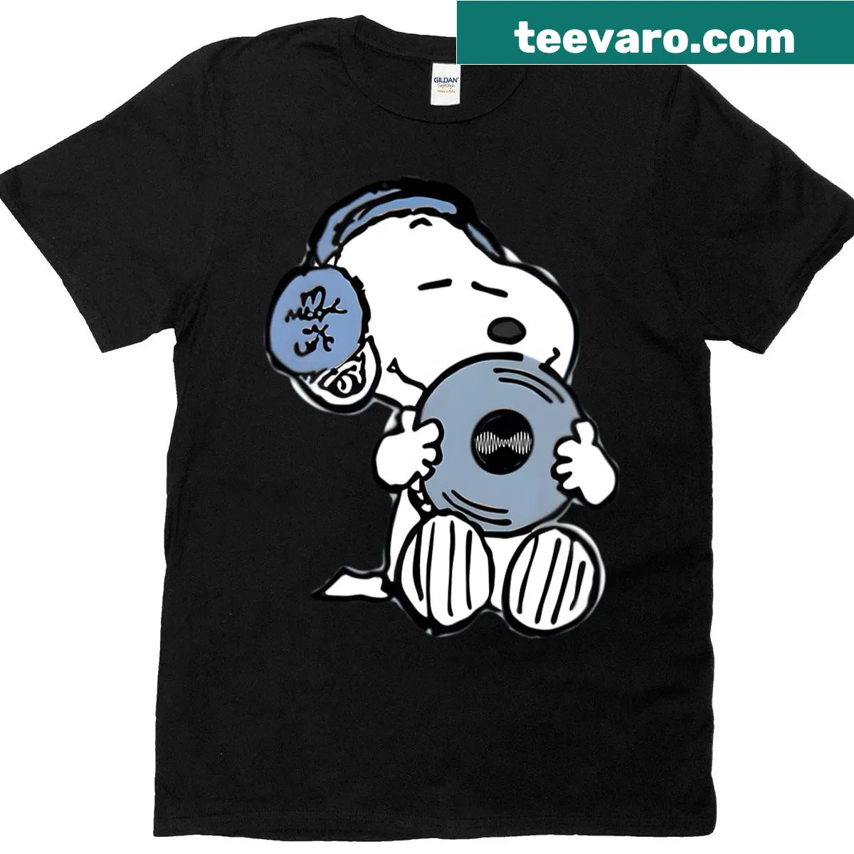 Vintage T-shirt with a playful cartoon dog design — on a men's t-shirt