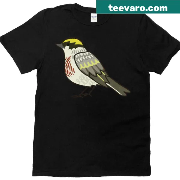 Illustration of a Chestnut Sided Warbler on a T-shirt