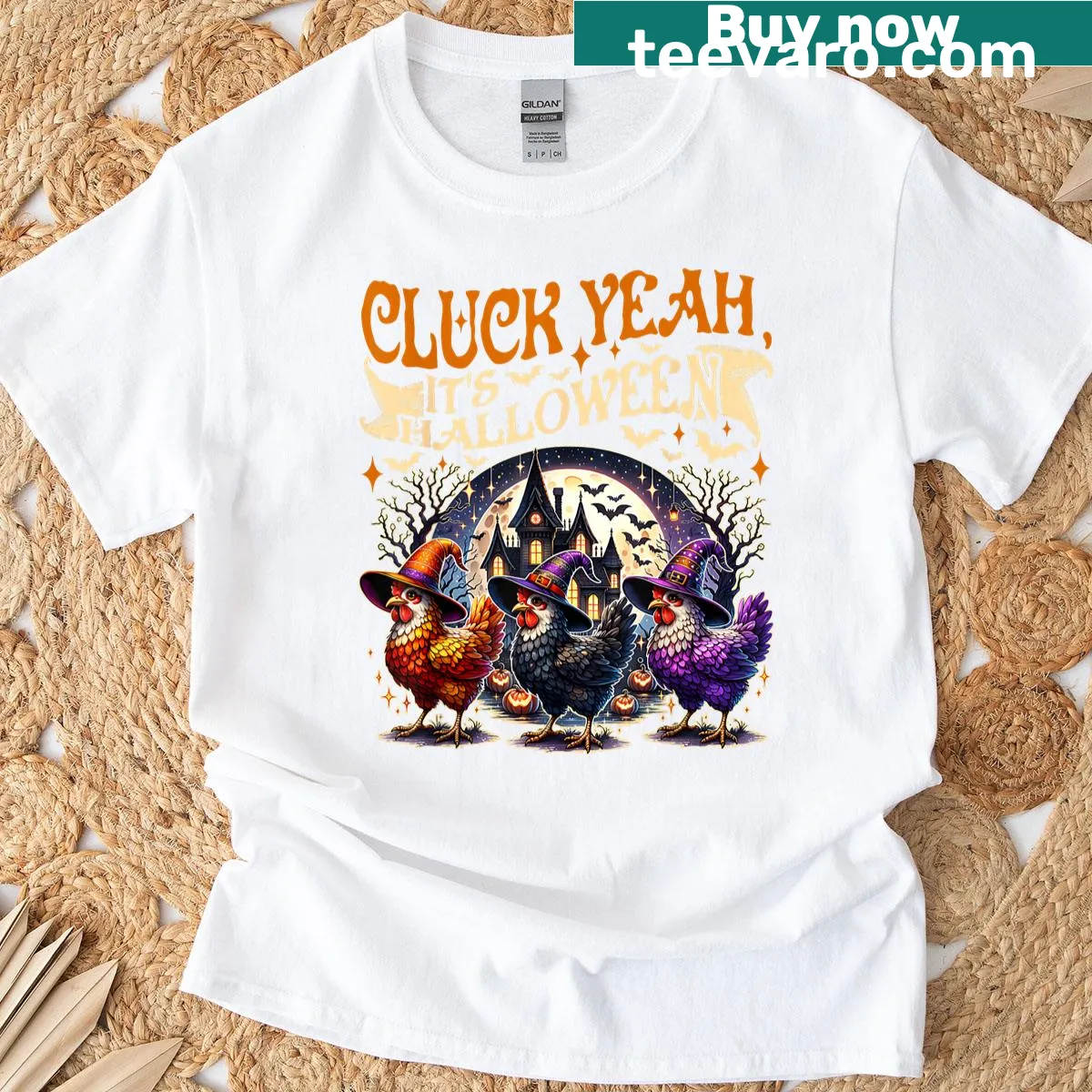 Funny chicken costume Halloween t-shirt design — on a men's t-shirt