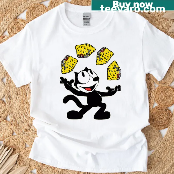 Retro cartoon cat T-shirt with vintage humor design