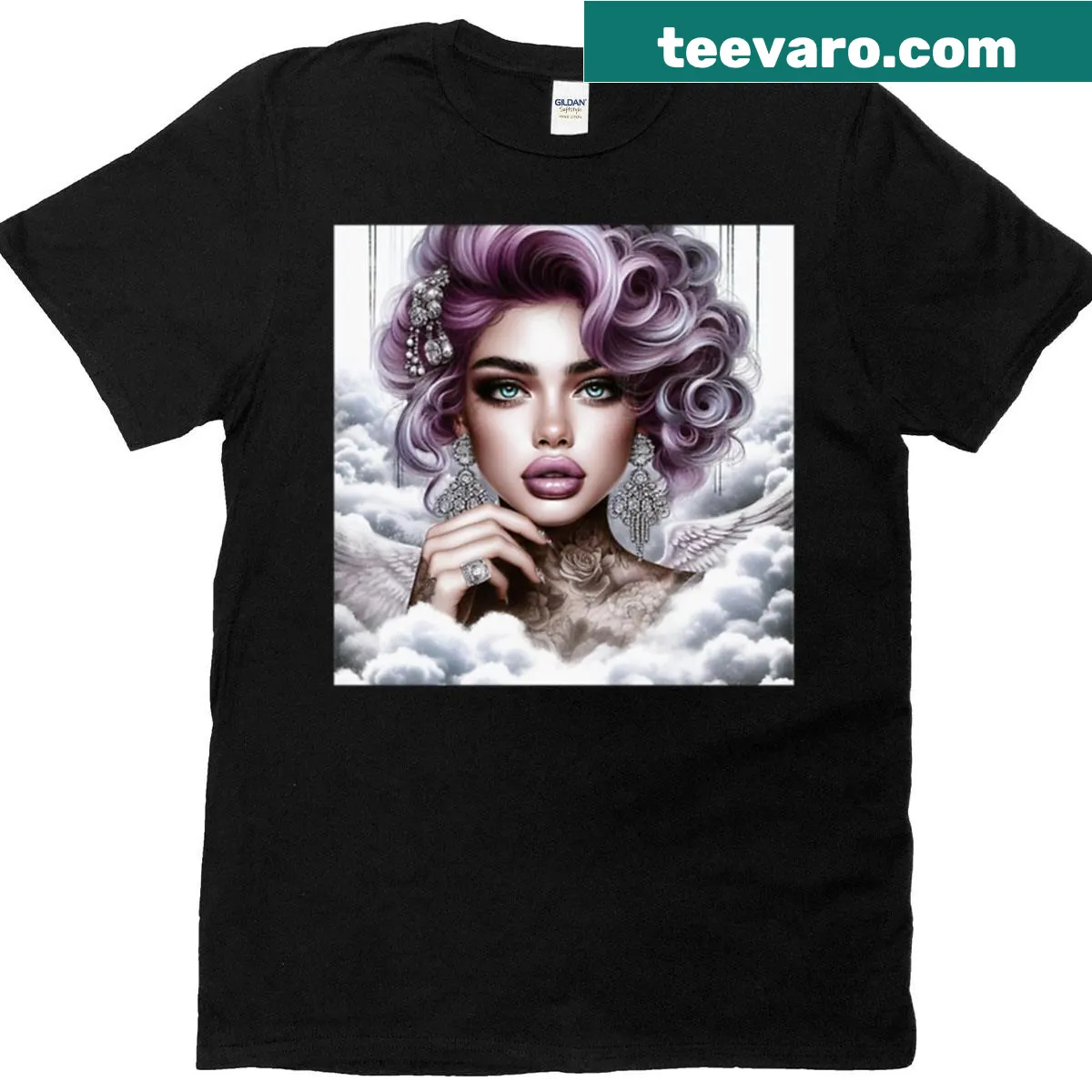 Vintage Hollywood pinup inspired Phoebe t-shirt design — on a men's t-shirt
