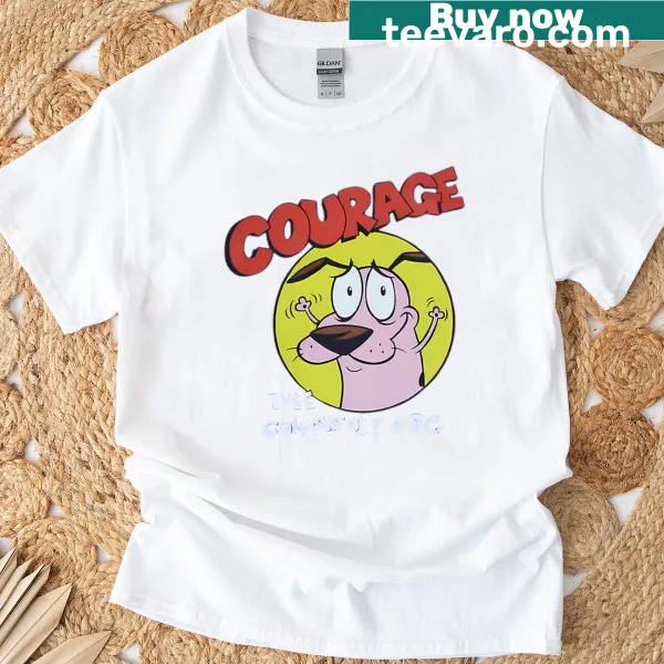Funny meme-style graphic t-shirt featuring a cowardly dog