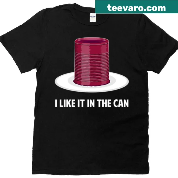 Humorous cranberry jellied sauce design with text.
