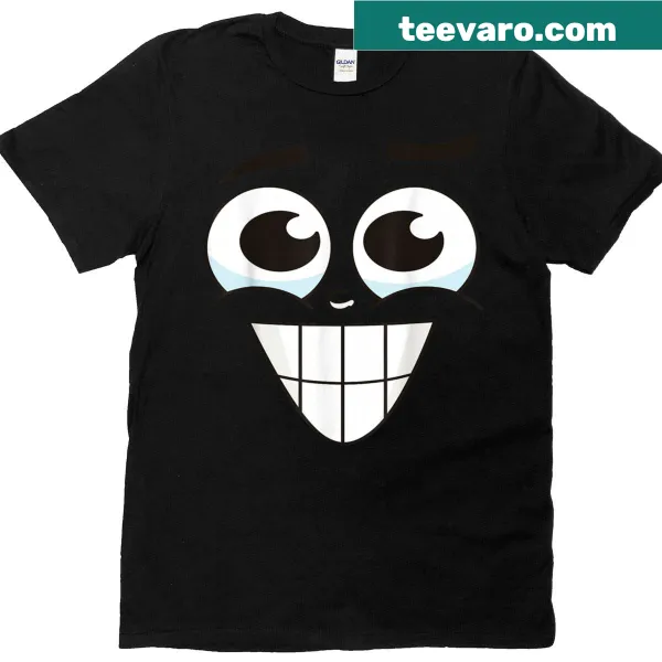 Cartoon spooky carrot face graphic on a kid's Halloween T-shirt