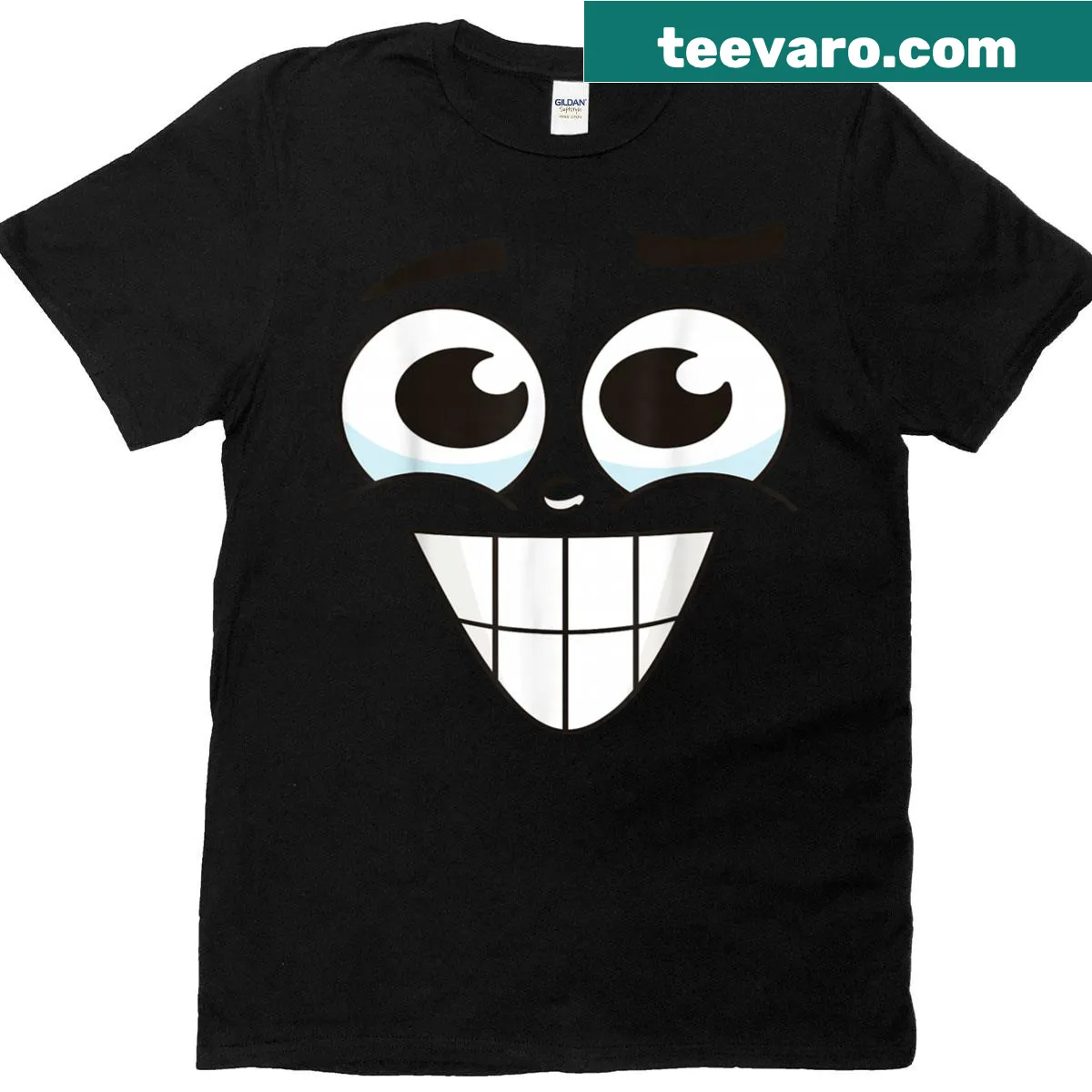 Cartoon spooky carrot face graphic on a kid's Halloween T-shirt — on a men's t-shirt