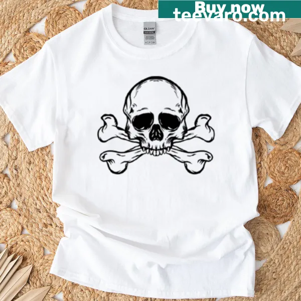 Vintage distressed t-shirt featuring a crossed bones graphic