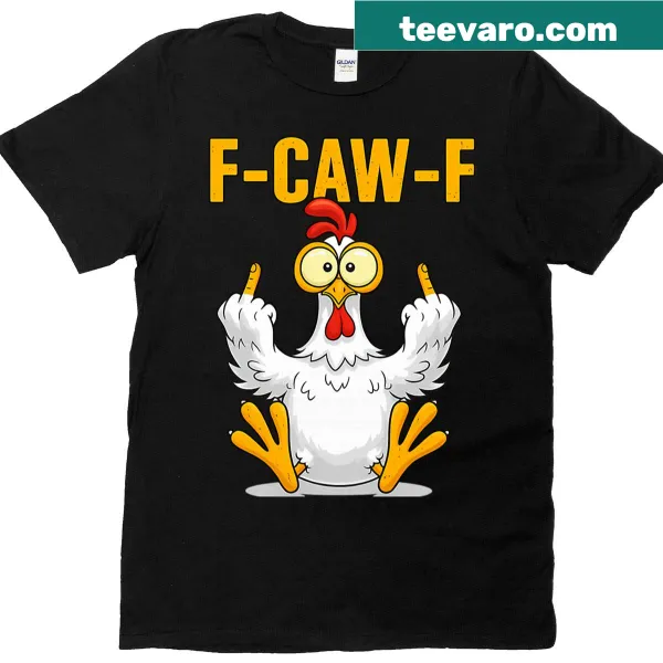Funny typography design with crow graphic saying F-caw-f