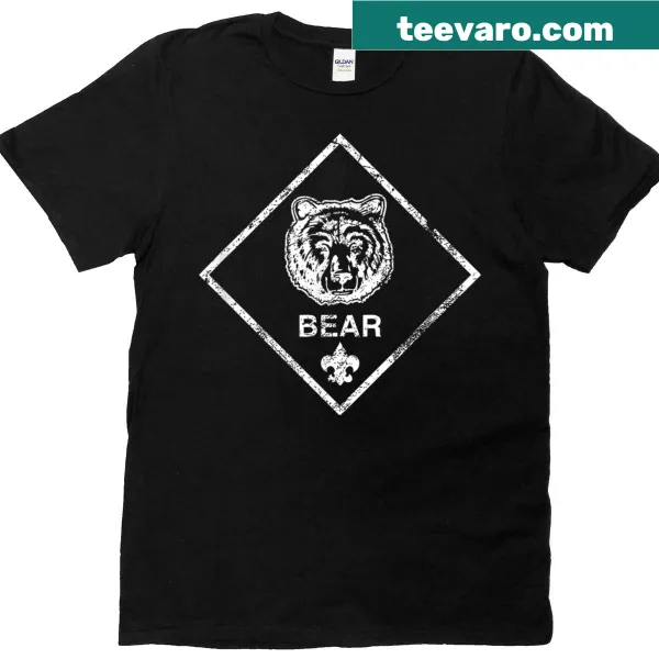 Distressed T-shirt featuring a bear rank graphic for Cub Scouts