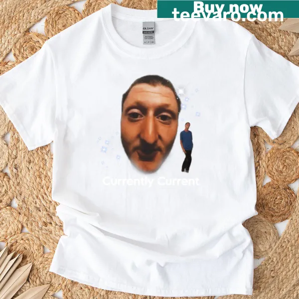 Minimalist T-shirt with the phrase 'Currently Current' in bold font