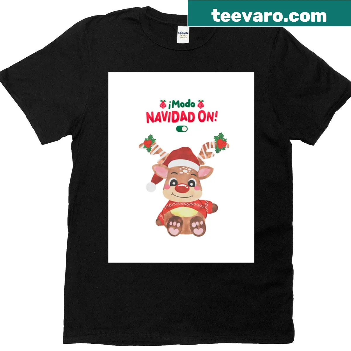 Christmas deer design inspired by Costa Rica on t-shirt — on a men's t-shirt