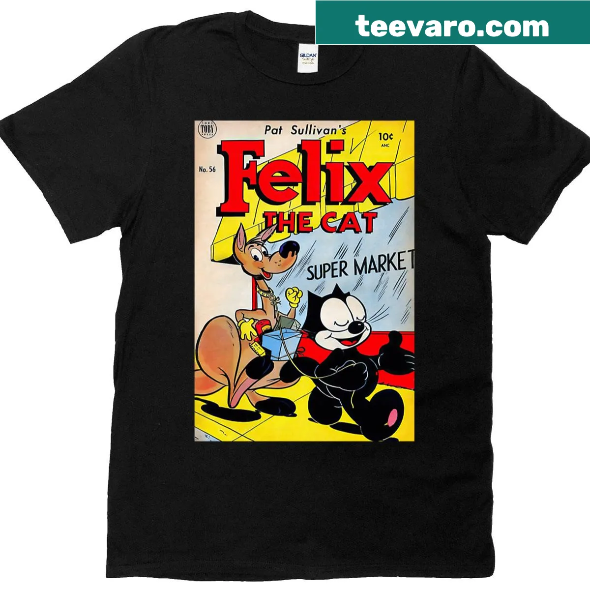 Vintage cat t-shirt inspired by 80s and 90s cartoons — on a men's t-shirt