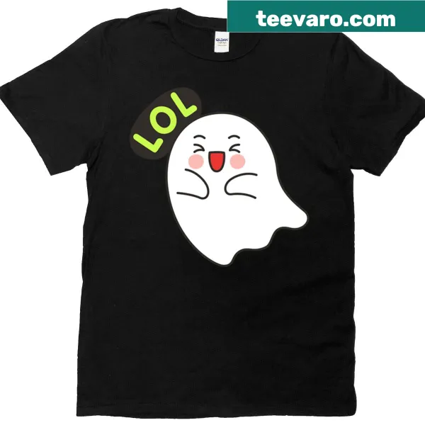 Cute ghost sticker graphic with LOL text