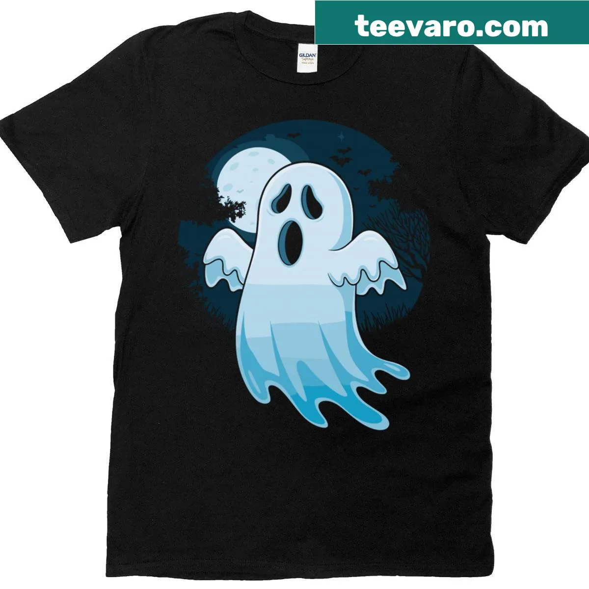 Cute design with ghosts and skeletons for Halloween. — on a men's t-shirt