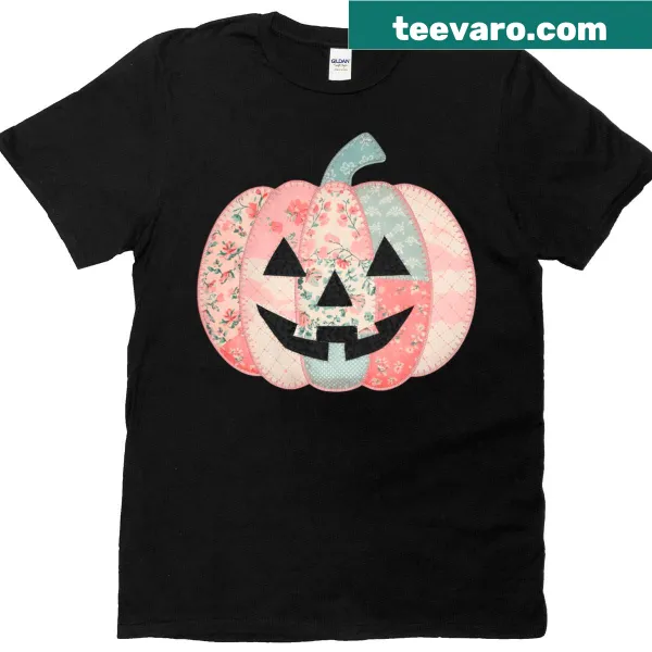 Cute pink pumpkin with Jack O' Lantern face for Halloween t-shirt