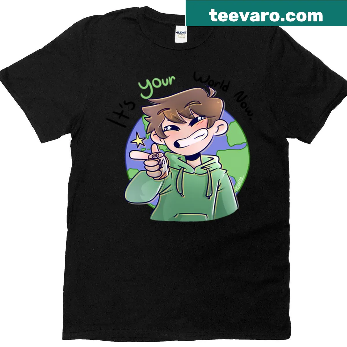 Vintage cartoon movie logo T-shirt celebrating nostalgia — on a men's t-shirt