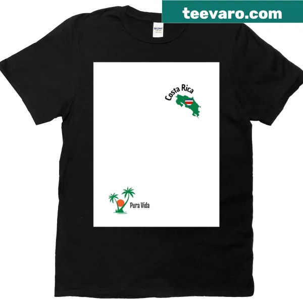 Costa Rica map and flag illustration with patriotic phrase t-shirt