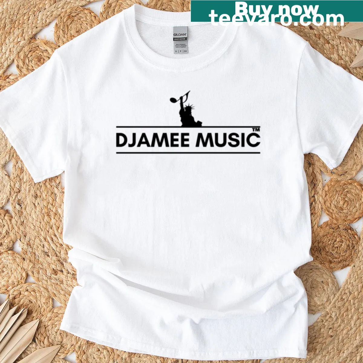Djamee Music graphic t-shirt representing music culture — on a men's t-shirt