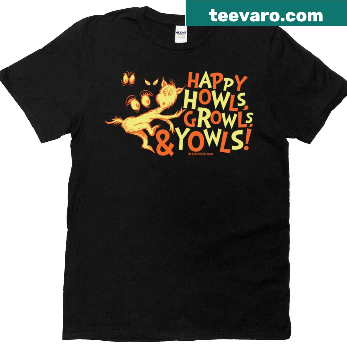 Dr. Seuss Halloween themed graphic for kids — on a men's t-shirt