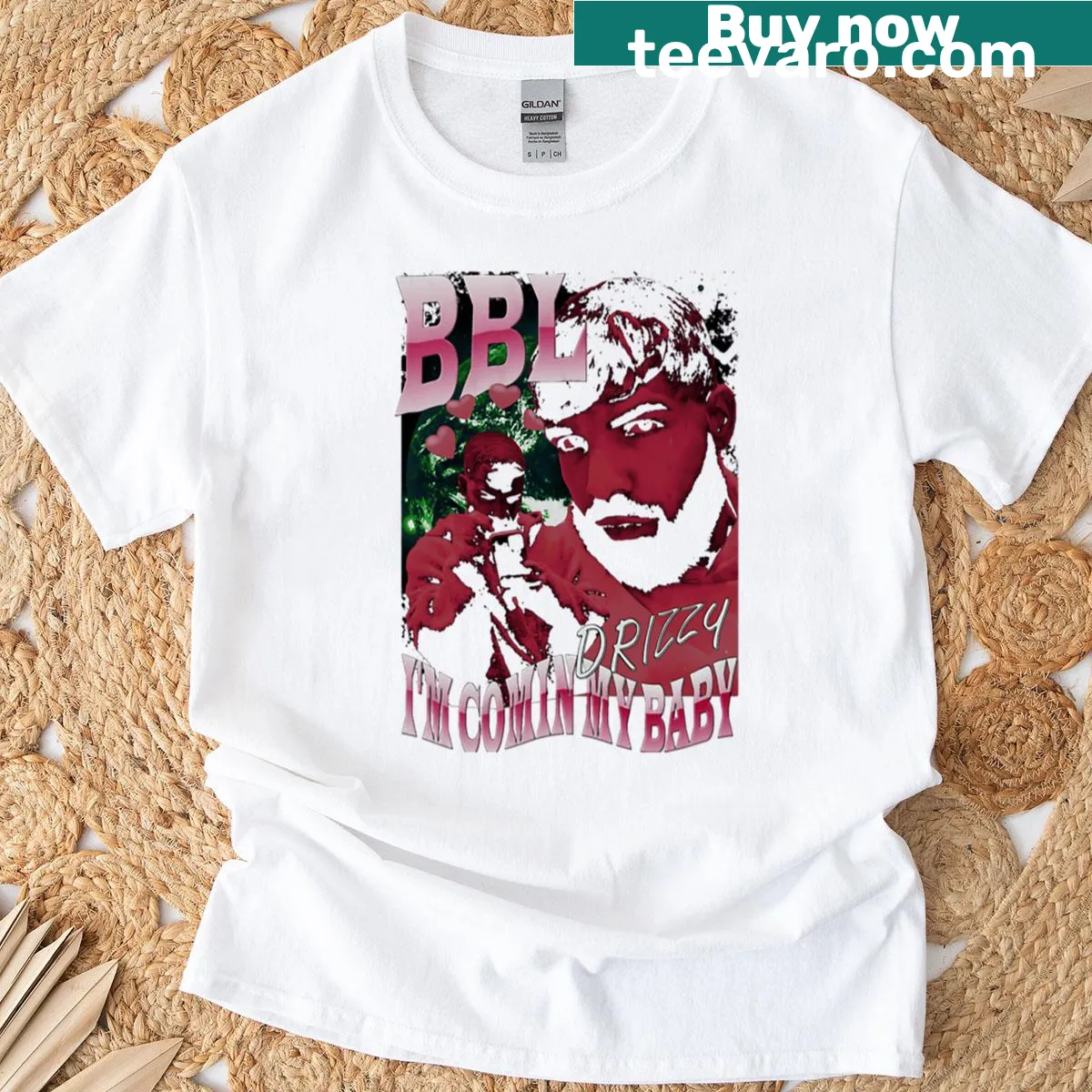 Bold text T-shirt parodying the Drake BBL meme in red aesthetic. — on a men's t-shirt
